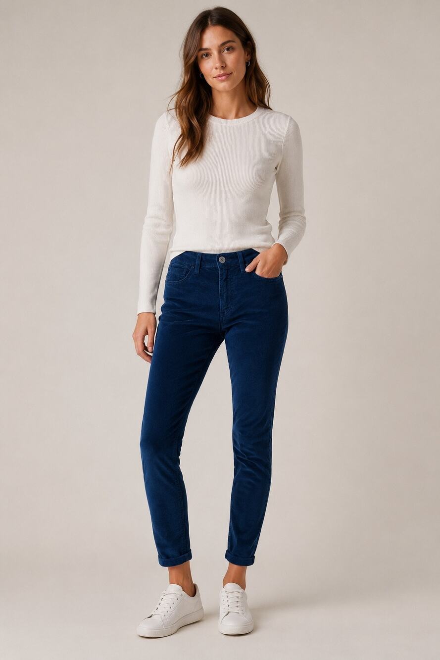 3x1 NYC Navy Velvet Touch Skinny Jeans | Made in USA | Size 27